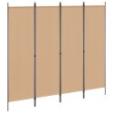 4-PANELOWY PARAWAN BEŻOWY 200X180CM TKANINA