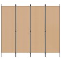 4-PANELOWY PARAWAN BEŻOWY 200X180CM TKANINA