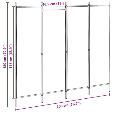 4-PANELOWY PARAWAN BEŻOWY 200X180CM TKANINA