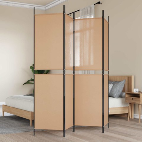 4-PANELOWY PARAWAN BEŻOWY 200X200CM TKANINA