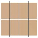 4-PANELOWY PARAWAN BEŻOWY 200X200CM TKANINA
