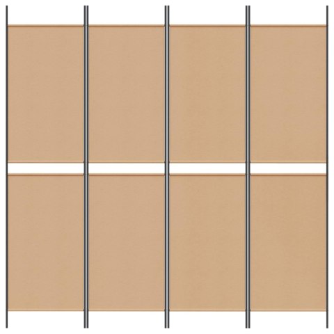 4-PANELOWY PARAWAN BEŻOWY 200X200CM TKANINA