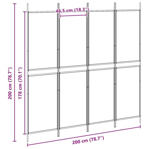 4-PANELOWY PARAWAN BEŻOWY 200X200CM TKANINA