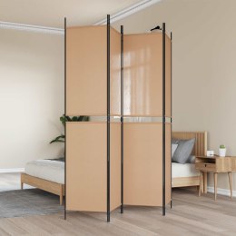 4-PANELOWY PARAWAN BEŻOWY 200X220CM TKANINA