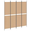 4-PANELOWY PARAWAN BEŻOWY 200X220CM TKANINA