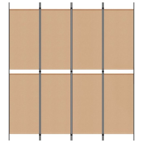 4-PANELOWY PARAWAN BEŻOWY 200X220CM TKANINA