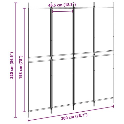4-PANELOWY PARAWAN BEŻOWY 200X220CM TKANINA