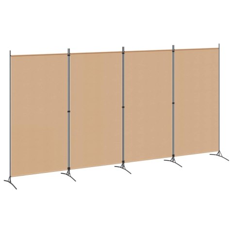 4-PANELOWY PARAWAN BEŻOWY 346X180CM TKANINA