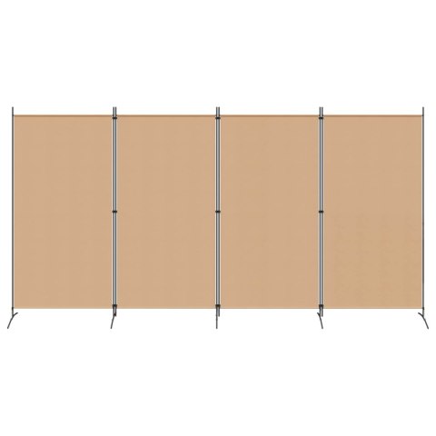 4-PANELOWY PARAWAN BEŻOWY 346X180CM TKANINA