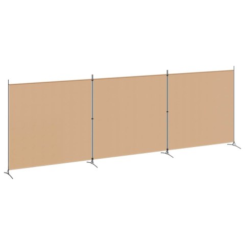 4-PANELOWY PARAWAN BEŻOWY 525X180CM TKANINA