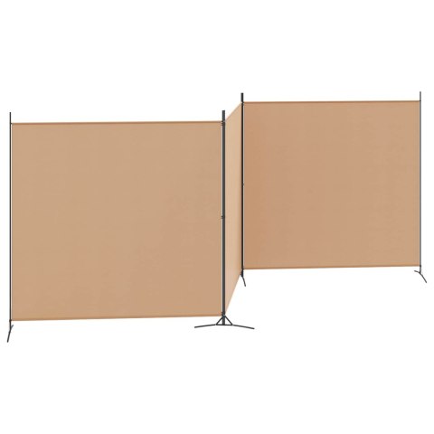 4-PANELOWY PARAWAN BEŻOWY 525X180CM TKANINA