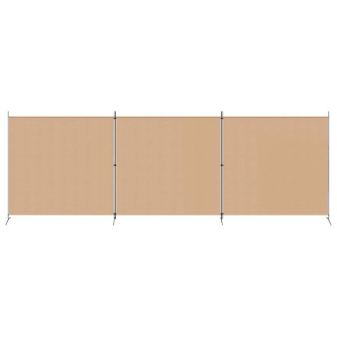 4-PANELOWY PARAWAN BEŻOWY 525X180CM TKANINA