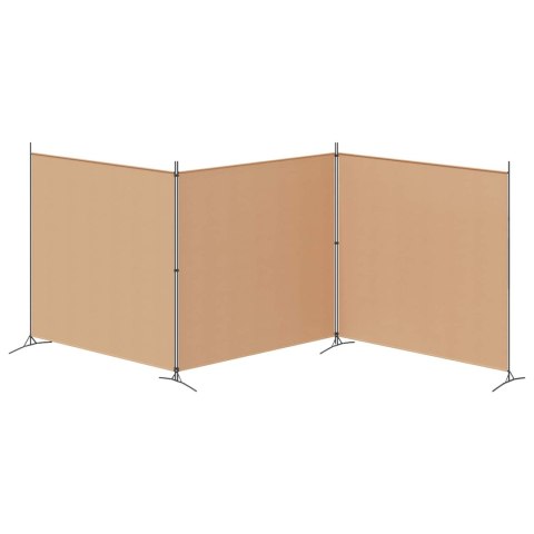 4-PANELOWY PARAWAN BEŻOWY 525X180CM TKANINA