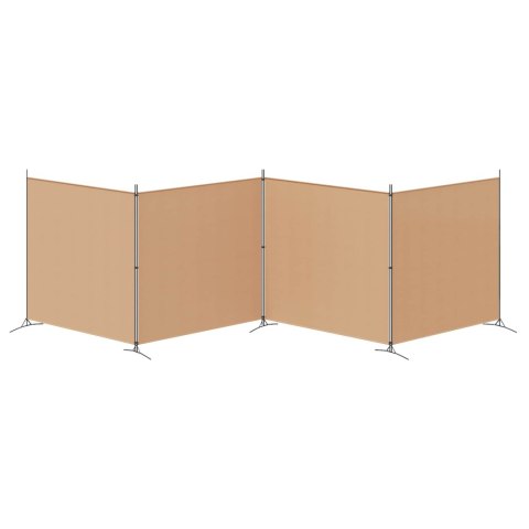 4-PANELOWY PARAWAN BEŻOWY 698X180CM TKANINA