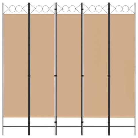 5-PANELOWY PARAWAN BEŻOWY 200X200CM TKANINA