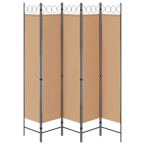 5-PANELOWY PARAWAN BEŻOWY 200X200CM TKANINA
