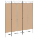 5-PANELOWY PARAWAN BEŻOWY 200X220CM TKANINA