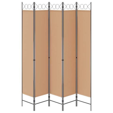 5-PANELOWY PARAWAN BEŻOWY 200X220CM TKANINA
