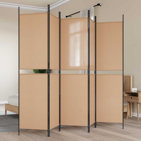 5-PANELOWY PARAWAN BEŻOWY 250X200CM TKANINA