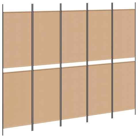 5-PANELOWY PARAWAN BEŻOWY 250X200CM TKANINA