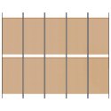 5-PANELOWY PARAWAN BEŻOWY 250X200CM TKANINA