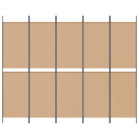 5-PANELOWY PARAWAN BEŻOWY 250X200CM TKANINA