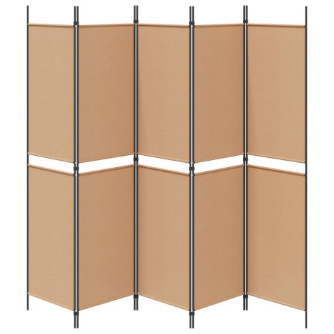 5-PANELOWY PARAWAN BEŻOWY 250X200CM TKANINA