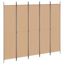 5-PANELOWY PARAWAN BEŻOWY 250X220CM TKANINA