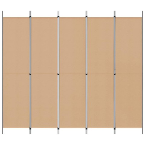 5-PANELOWY PARAWAN BEŻOWY 250X220CM TKANINA