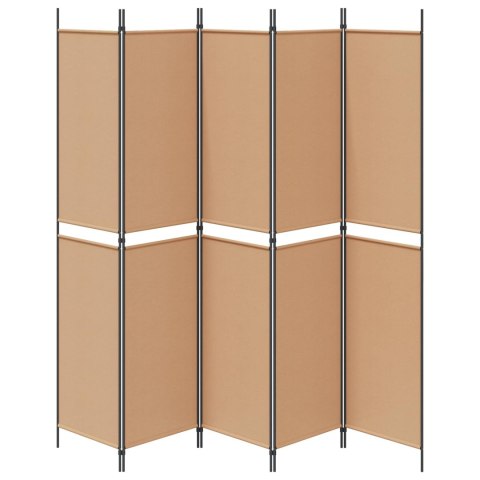 5-PANELOWY PARAWAN BEŻOWY 250X220CM TKANINA