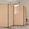 5-PANELOWY PARAWAN BEŻOWY 433X180CM TKANINA
