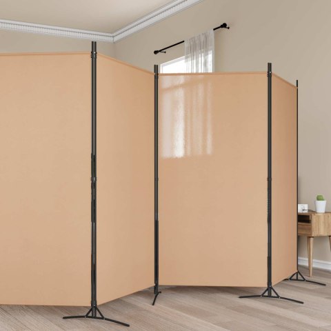 5-PANELOWY PARAWAN BEŻOWY 433X180CM TKANINA