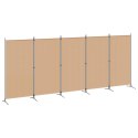 5-PANELOWY PARAWAN BEŻOWY 433X180CM TKANINA
