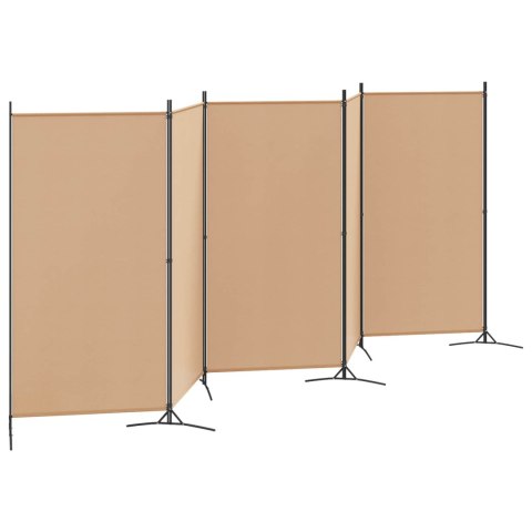 5-PANELOWY PARAWAN BEŻOWY 433X180CM TKANINA
