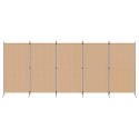 5-PANELOWY PARAWAN BEŻOWY 433X180CM TKANINA