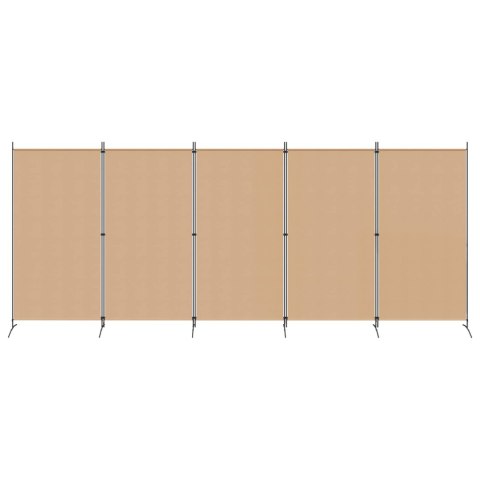 5-PANELOWY PARAWAN BEŻOWY 433X180CM TKANINA