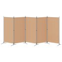 5-PANELOWY PARAWAN BEŻOWY 433X180CM TKANINA