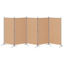 5-PANELOWY PARAWAN BEŻOWY 433X180CM TKANINA