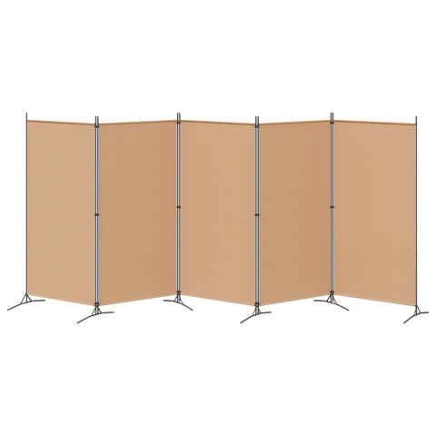 5-PANELOWY PARAWAN BEŻOWY 433X180CM TKANINA