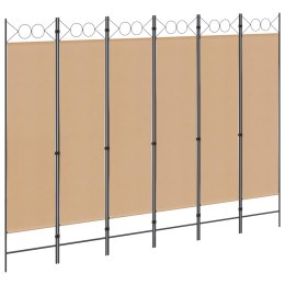 EKSPRESOWY 6-PANELOWY PARAWAN BEŻOWY 240X180CM TKANINA