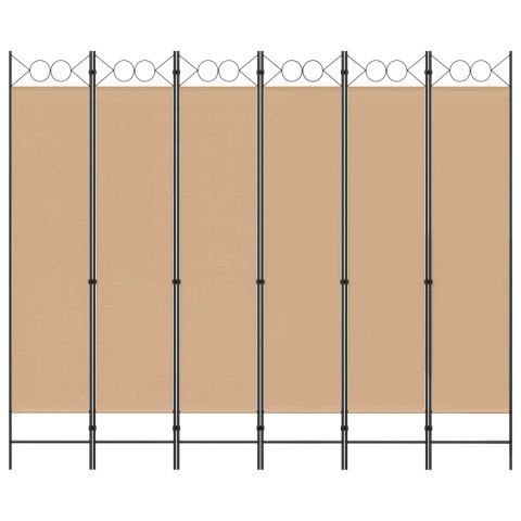 EKSPRESOWY 6-PANELOWY PARAWAN BEŻOWY 240X200CM TKANINA