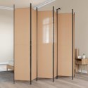 EKSPRESOWY 6-PANELOWY PARAWAN BEŻOWY 300X220CM TKANINA