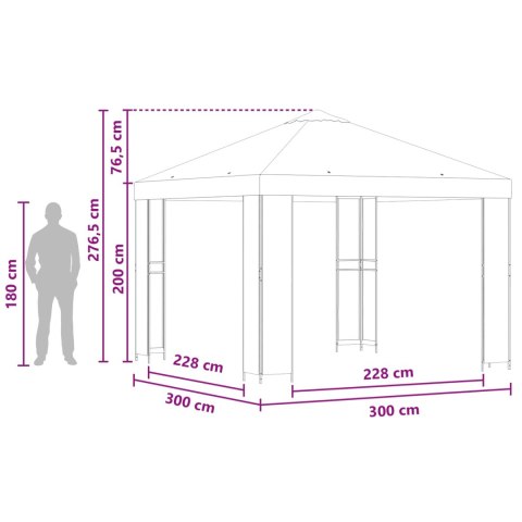 VidaXL Altana 3 x 3 m kremowy Poliester i Stal 190