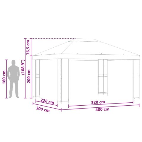 VidaXL Altana 4 × 3 m terakota Poliester i Stal 190
