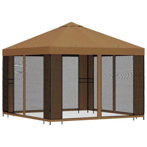 VidaXL Altana ogrodowa ze ścianami bocznymi 3 x 3 m Beżowy