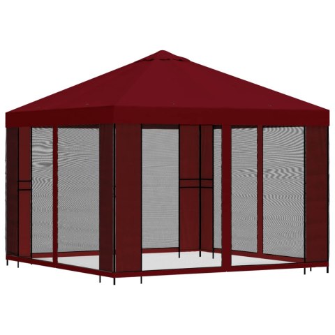 VidaXL Altana ogrodowa ze ścianami bocznymi 3 x 3 m bordowy