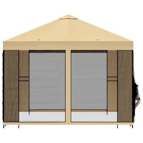 VidaXL Altana ogrodowa ze ścianami bocznymi 3 x 3 m kremowy