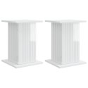 VidaXL Stojak na rośliny 2 pcs Biały wysoki połysk 30,5 x 30 x 43 cm