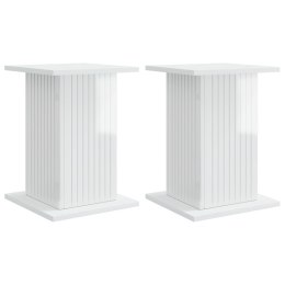 VidaXL Stojak na rośliny 2 pcs Biały wysoki połysk 30,5 x 30 x 43 cm