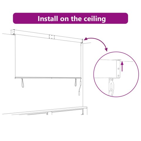 VidaXL Roleta z zasłonami Kremowy 200 x 250 cm Materiał i Aluminium